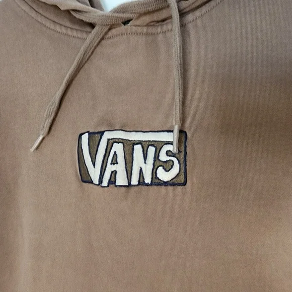 Vans Pullover Hoodie Embroidered Logo Boxy Fit Casual Comfy Brown Small - Picture 4 of 9